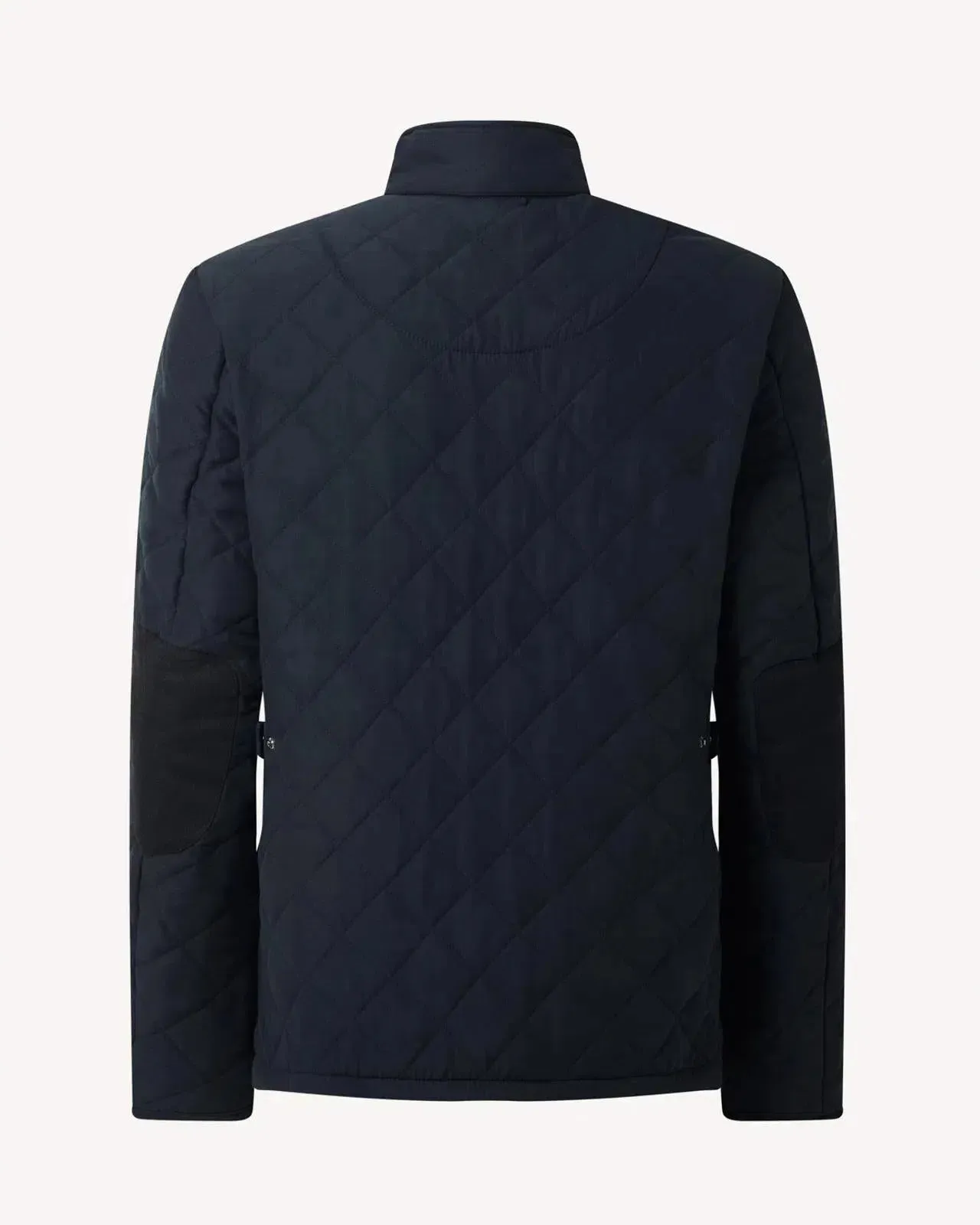 Bernard Weatherill Stand Collar Padded Jacket Navy Blue