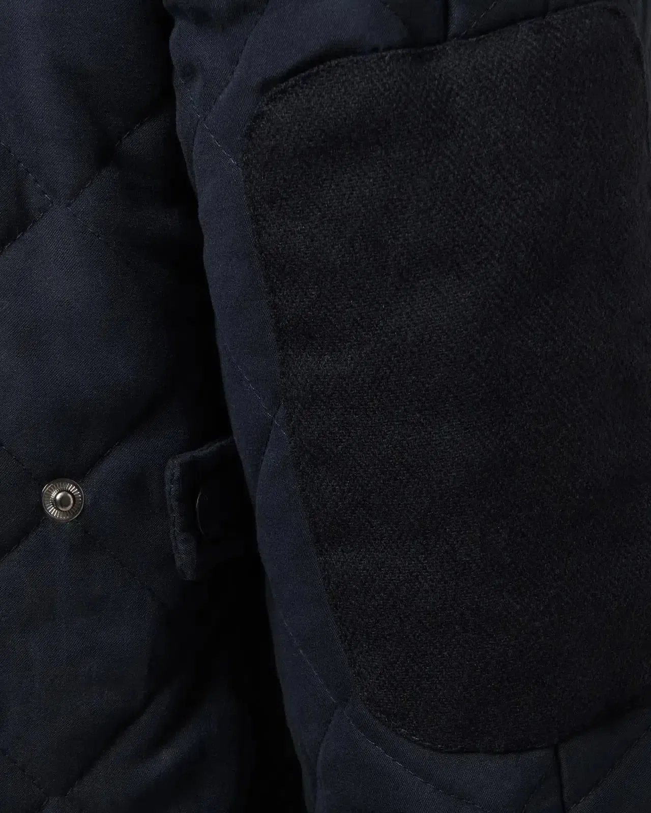 Bernard Weatherill Stand Collar Padded Jacket Navy Blue