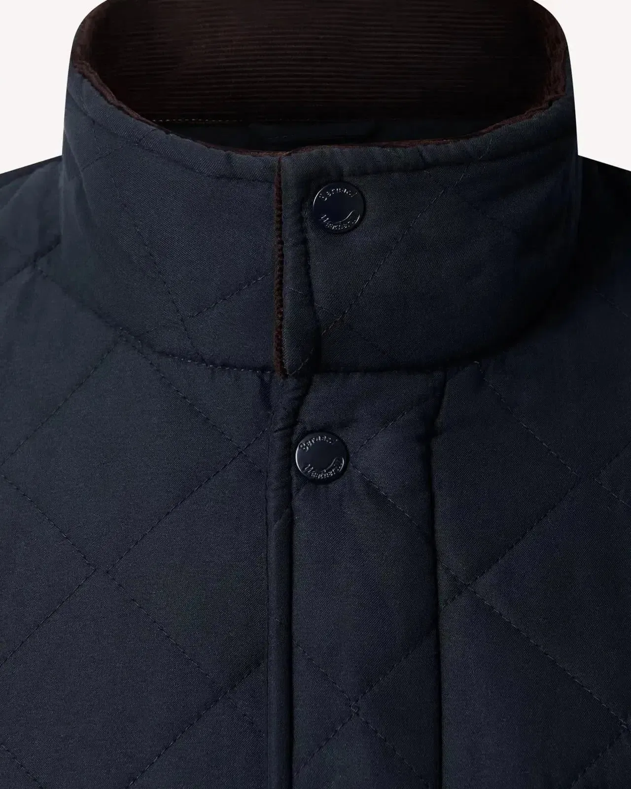 Bernard Weatherill Stand Collar Padded Jacket Navy Blue