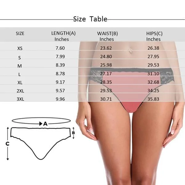 Custom Lace Underwear Personalized King Zipper Sexy Women's Lace Panty Gift for Girlfriend Wife