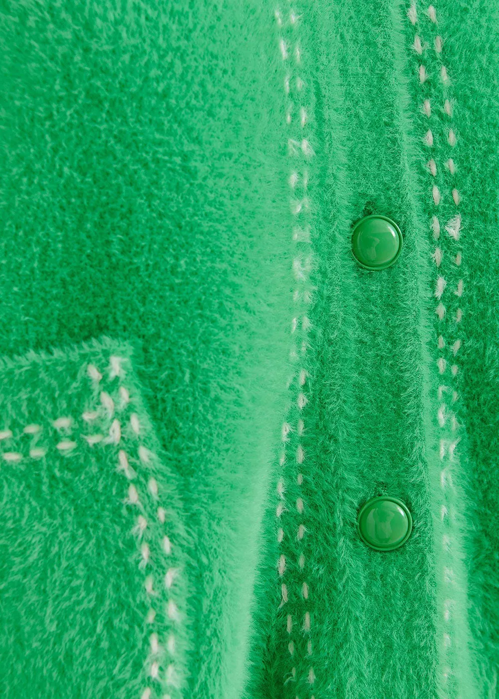 Hoops Contrast Stitch Knit - Green