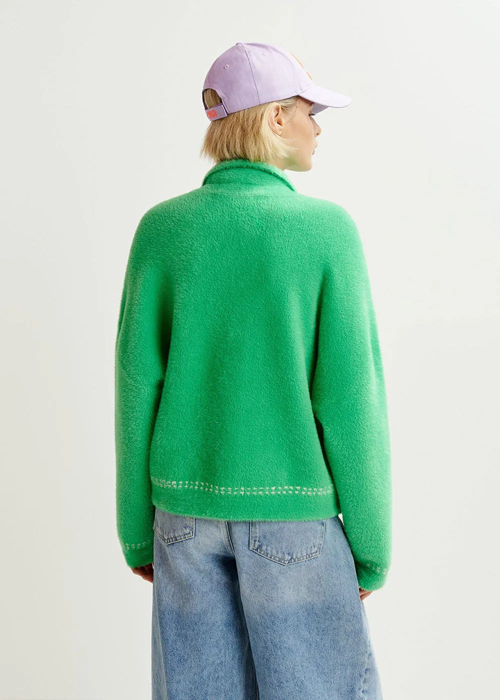 Hoops Contrast Stitch Knit - Green