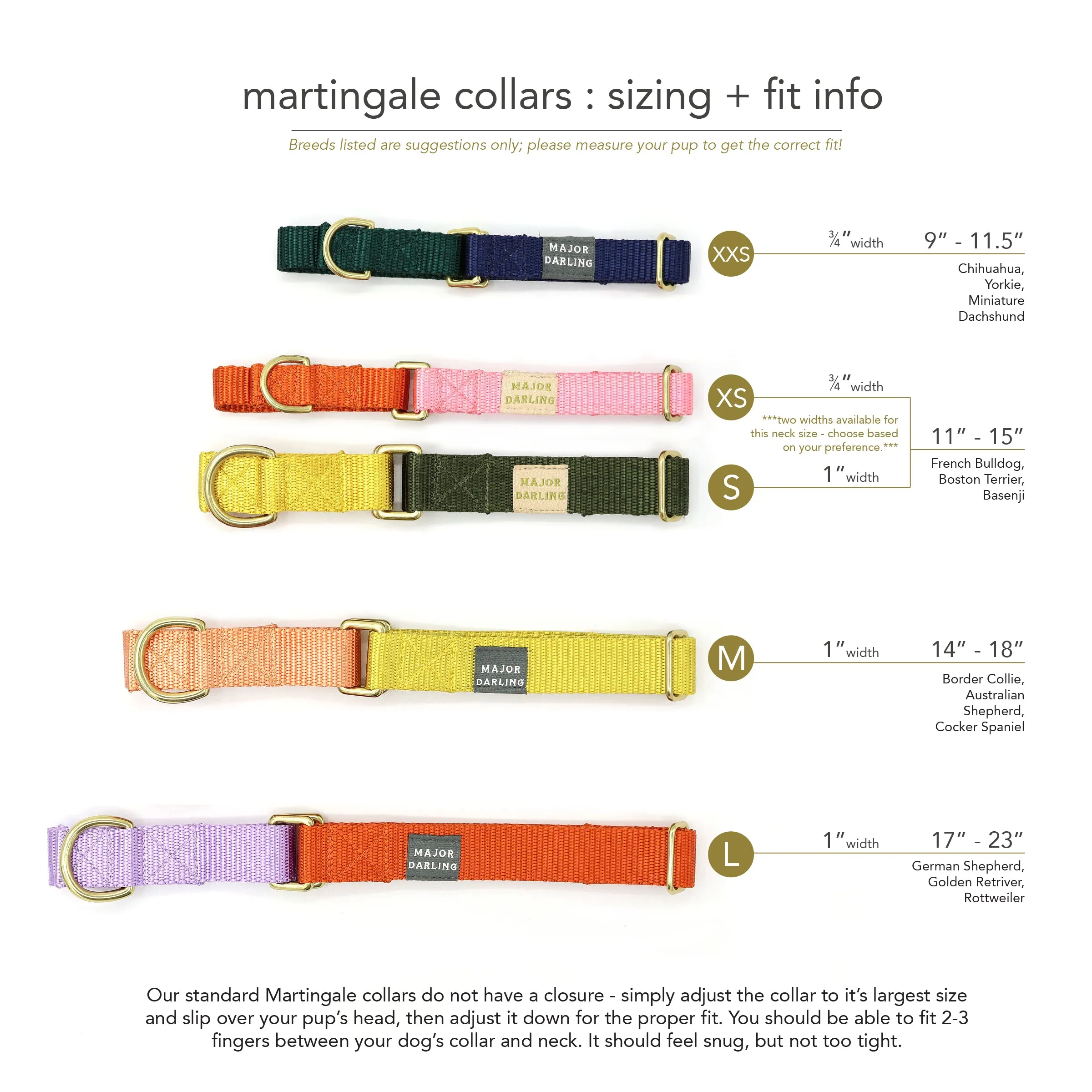martingale collar / CUSTOM COLORS