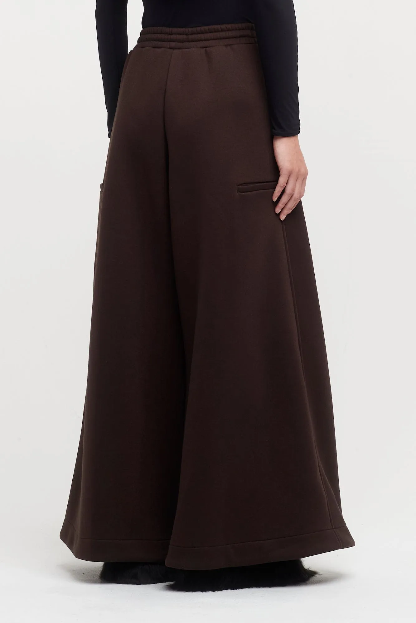 Melitta Baumeister Dark Brown Spongy Wide Leg Lounge Pants