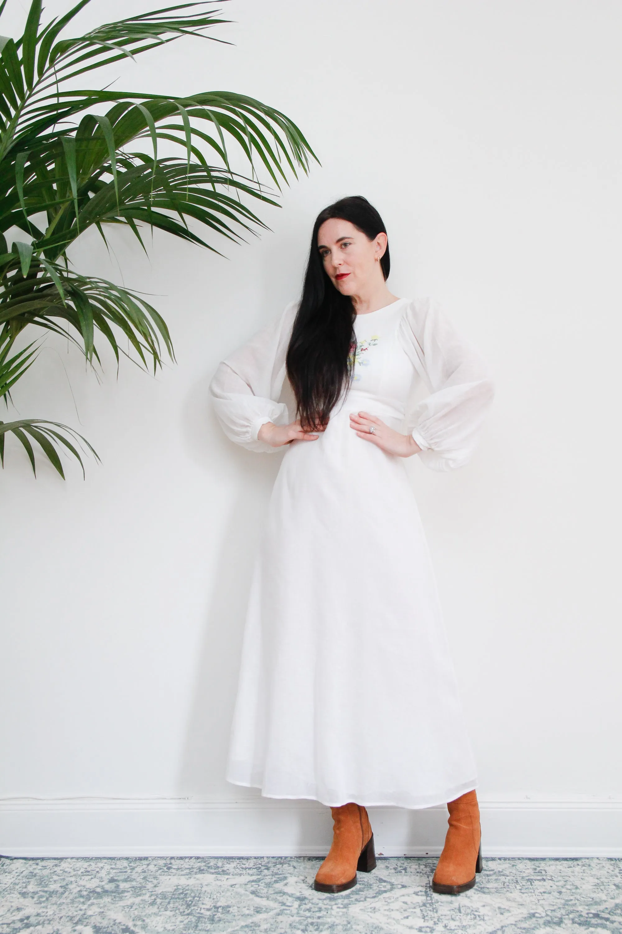 Vintage Floral Ethereal Cotton Maxi Dress