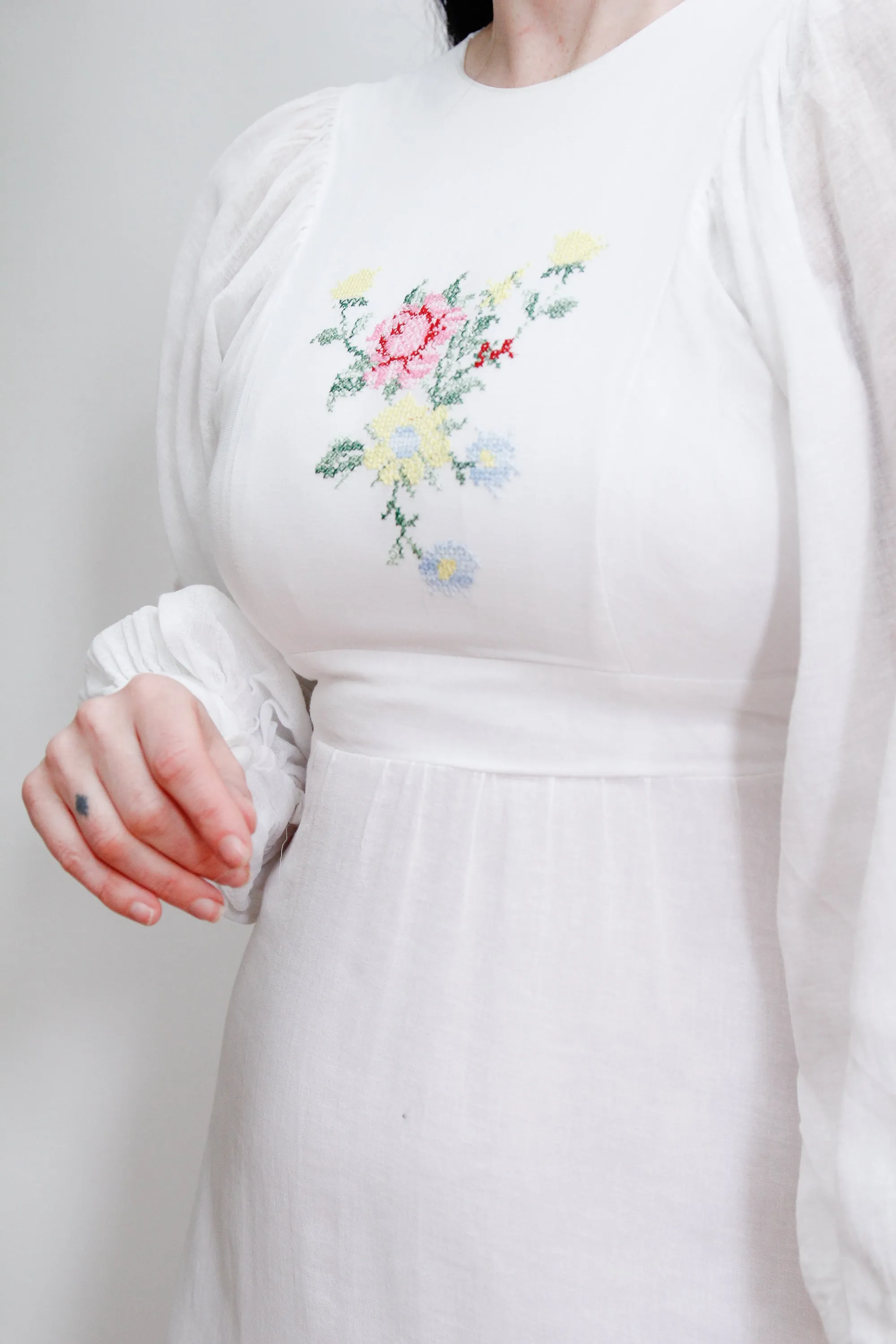 Vintage Floral Ethereal Cotton Maxi Dress