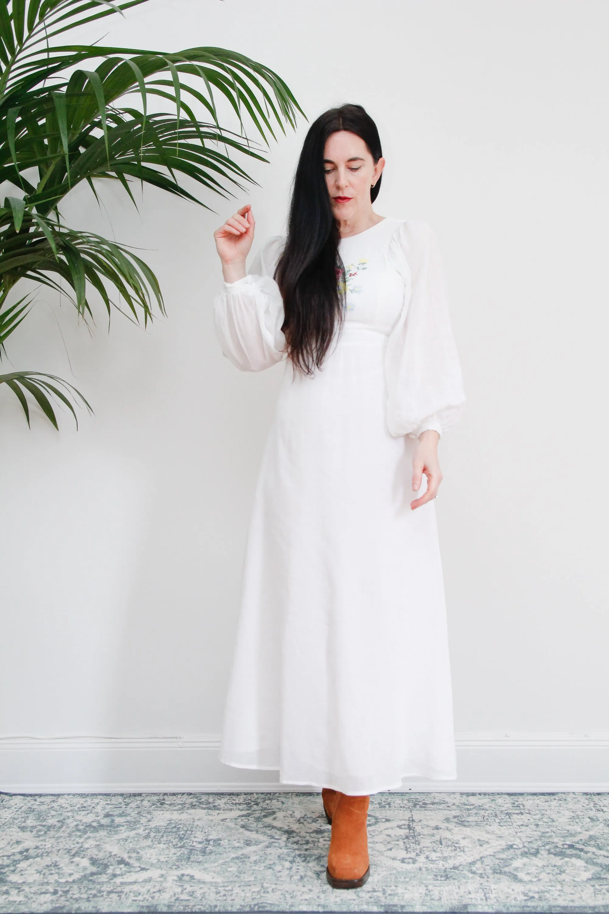 Vintage Floral Ethereal Cotton Maxi Dress