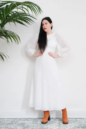 Vintage Floral Ethereal Cotton Maxi Dress