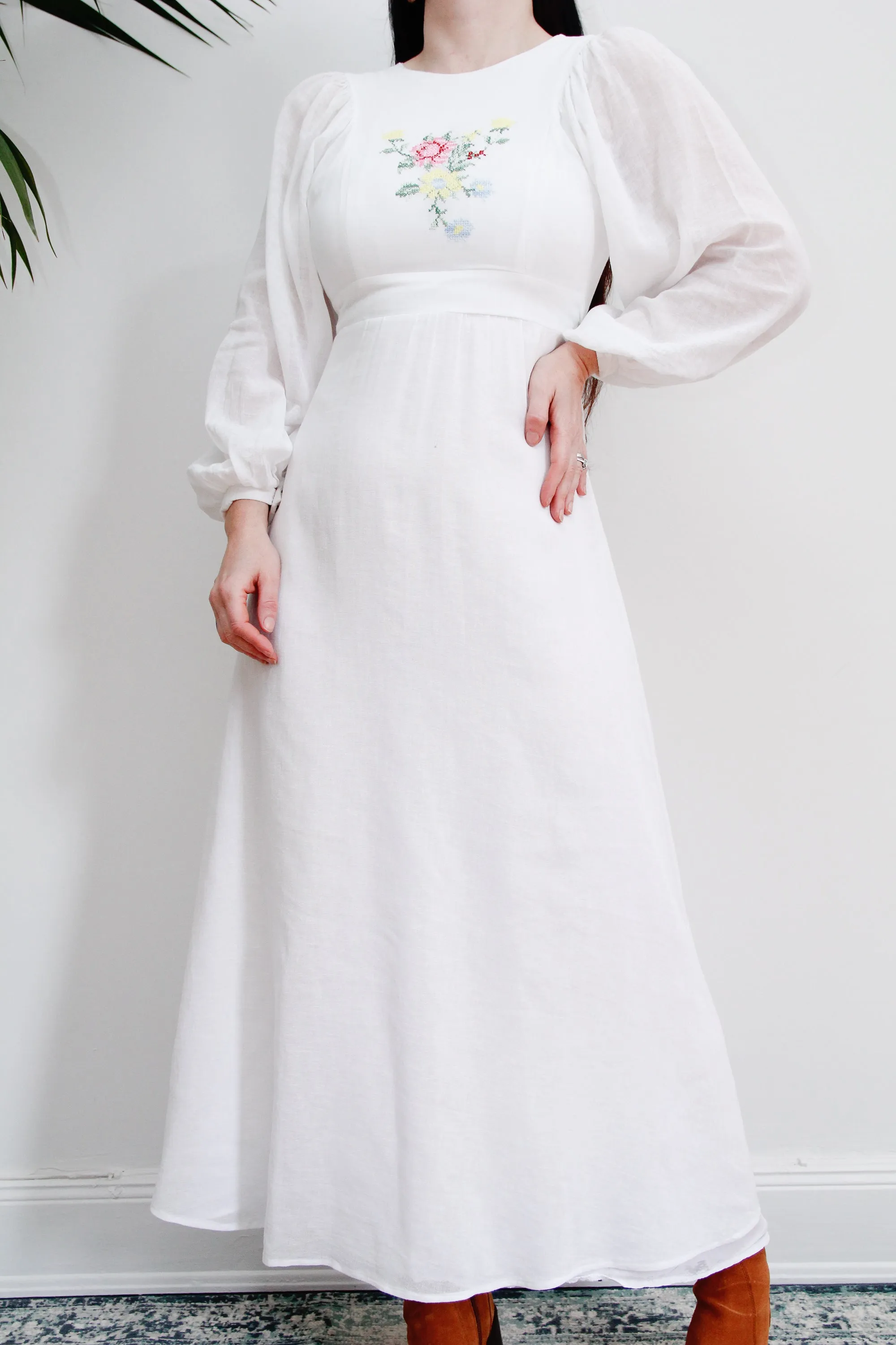 Vintage Floral Ethereal Cotton Maxi Dress