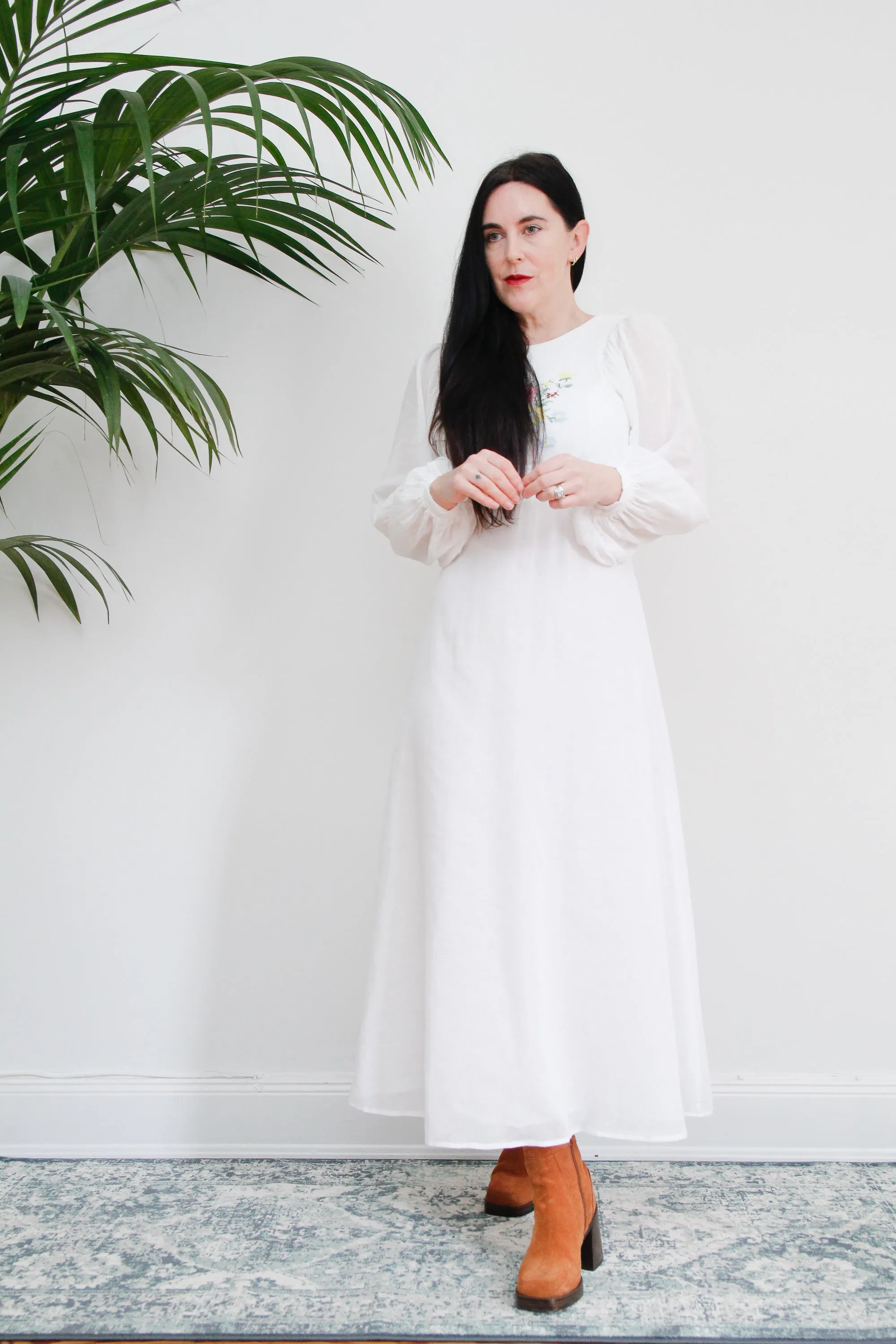 Vintage Floral Ethereal Cotton Maxi Dress