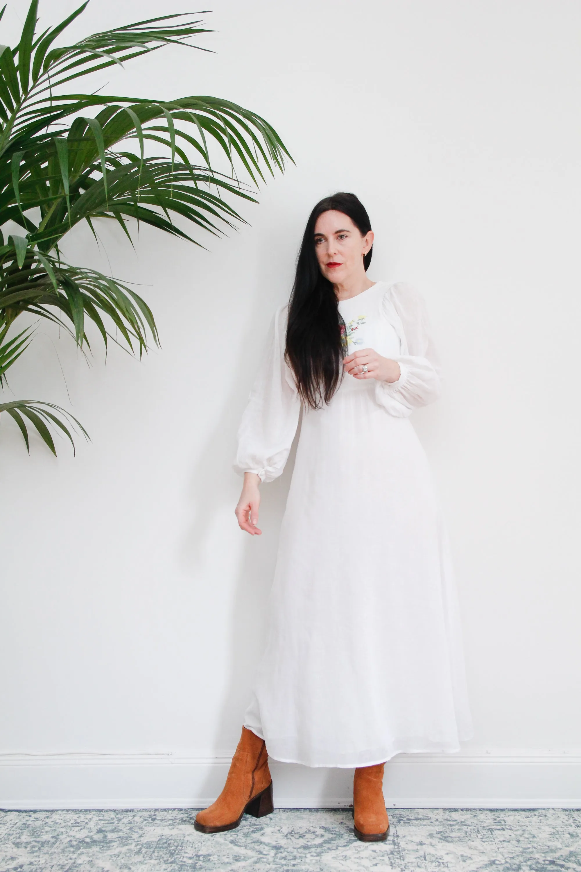 Vintage Floral Ethereal Cotton Maxi Dress