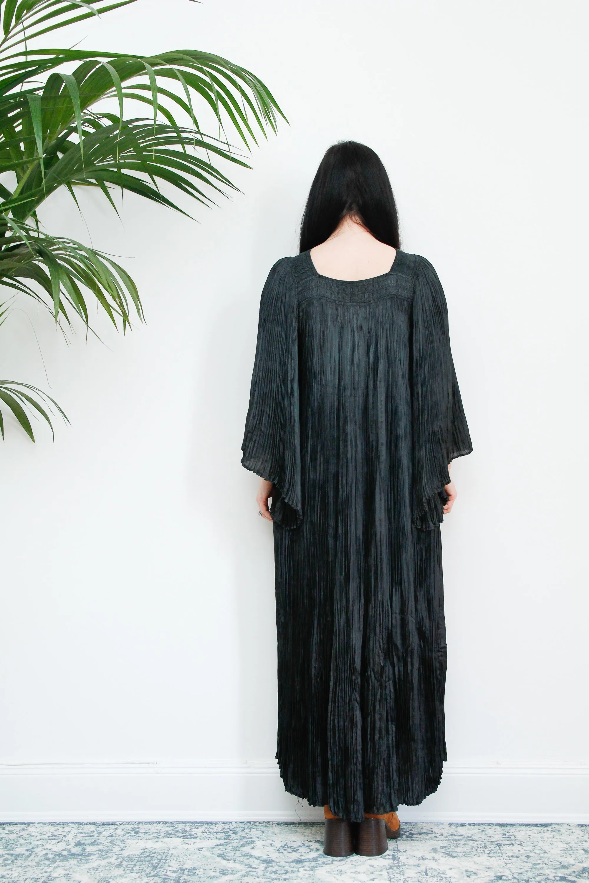 Vintage Indian Pleated Huge Kaftan Maxi Dress Rare